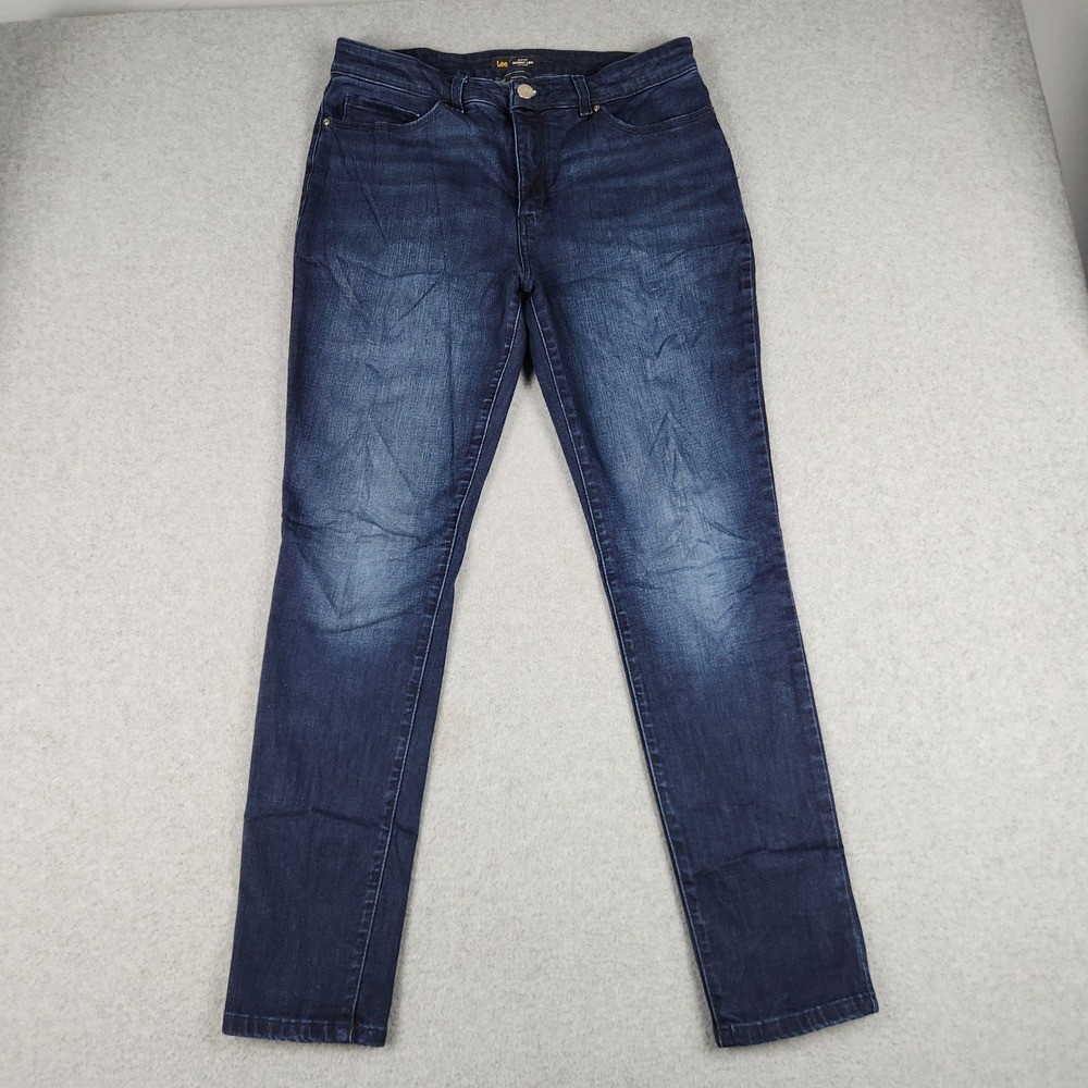 Lee Jeans Slim Fit Skinny Leg Womens 14L Blue Denim Sculpting Mid Rise Stretch